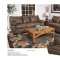 Tobacco Leather-Look Fabric Modern Sofa & Loveseat Set w/Options