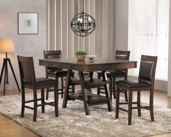 Dewey Counter Ht 5Pc Dining Set 115208 in Walnut by Coaster [CRDS-115208 Dewey]