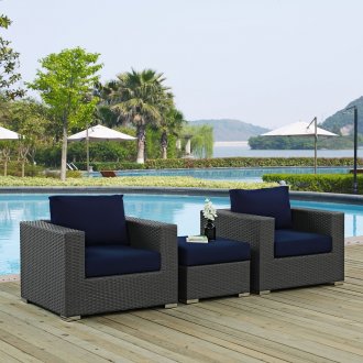 Sojourn Outdoor Patio 3Pc Sectional Set EEI-1891 by Modway