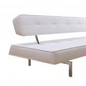 Button-Tufted Sofa Bed in White, Black, Brown or Red Leatherette