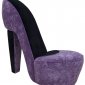 Purple Fabric Modern Stylish High-Heel Shoe Chair