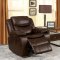 Pollux Reclining Sofa CM6981BR Brown Leatherette w/Options