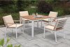 Aisha Outdoor 5Pc Table Set CM-OT1867T-40 in White & Oak