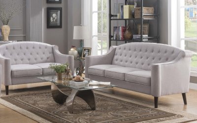 Freesia Sofa & Loveseat Set 52715 in Light Gray by Acme