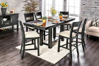 Thomaston CM3543PT Brushed Black 5Pc Counter Height Dining Set [FADS-CM3543PT-Thomaston]