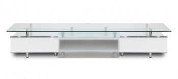 Ema TV Unit in White w/Glass Top by Whiteline Imports [WLTV-Ema]