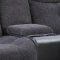 U1566 Motion Sofa Dark Grey Fabric & Black PU - Global w/Options