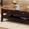 Rich Dark Mocha Contemporary Coffee Table w/Marble Top