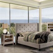 Anabelle 5Pc Bedroom Set CM7677GY in Warm Gray Fabric w/Options