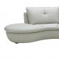 Cosmo 443002 Sectional Sofa in White Bonded Leather by New Spec