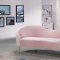 Ritz Sofa 659 in Pink Velvet Fabric by Meridian w/Options