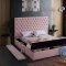 Bliss Bed in Pink Velvet Fabric by Meridian w/Options