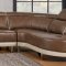 U7730 Sectional Sofa in Walnut & Pearl PU by Global