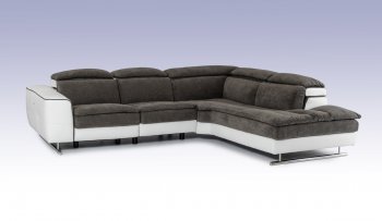 Starlight Sectional Sofa in Grey Fabric & White Leather by VIG [VGSS-Starlight Grey White]