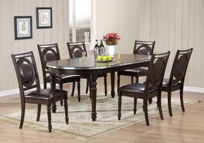 D4284DT Dining Set 5Pc in Dark Brown by Global w/Options