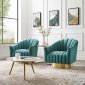 Buoyant Swivel Chair Set of 2 in Teal Velvet by Modway