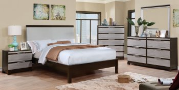 Euclid CM7206 5Pc Bedroom Set in Silver and Espresso Finish [FABS-CM7206-Euclid]