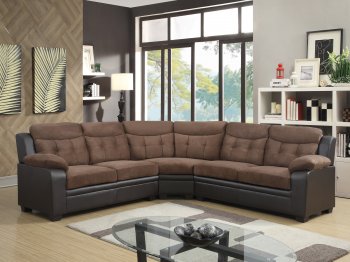 U880015KD Sectional Sofa in Chocolate & Brown by Global [GFSS-U880015KD]