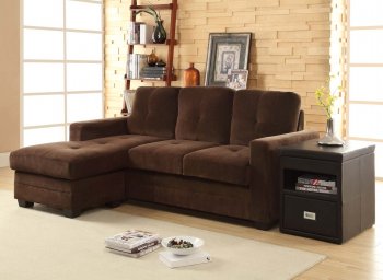 9789 Phelps Sectional Sofa in Coffee Microfiber by Homelegance [HESS-9789 Phelps]