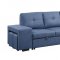 Strophios Sectional Sofa 54650 in Blue Fabric by Acme