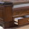 Medium Brown Oak Finish Contemporary Bed w/Optional Casegoods