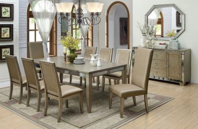 Echo Dining Table CM3980T in Antique Gold w/Options