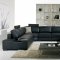 T35 Sectional Sofa in Black Bonded Leather by VIG w/ Side Light