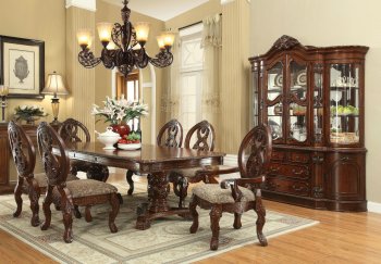 Rovledo Dining Table 7Pc Set 60800 in Cherry by Acme w/Options [AMDS-SET60800 Rovledo]