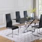 Neveen Dining Table 110191 Black & Chrome by Coaster w/Options