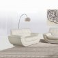 Carson Sofa, Loveseat & Chair in White Leather Match