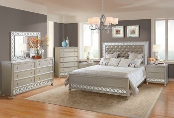 Claire Bedroom Set w/Crystal Tufted Headboard w/Options [ADBS-Claire]