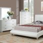 F9241 Bedroom Set by Boss in White w/Leatherette Upholstered Bed