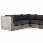 Indigo Modular Sectional Sofa in Dark Grey Fabric by VIG