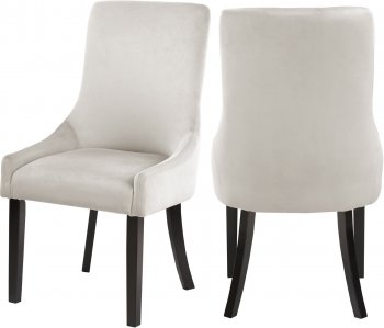 Demi Dining Chair 723 Set of 2 Cream Velvet Fabric by Meridian [MRDC-723 Demi Cream]