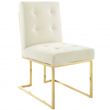 Privy Dining Chair Set of 2 in Ivory Velvet by Modway [MWDC-3744 Privy Ivory]