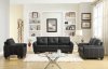 Dwyer Sofa & Loveseat Set 9701BLK in Black Vinyl by Homelegance