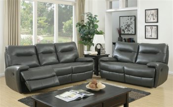 Binford CM6097GY Reclining Sofa in Gray Leatherette w/Options [FAS- CM6097GY-Binford]