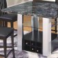 Marble Top Modern 5Pc Bar Table Set w/Wine Rack