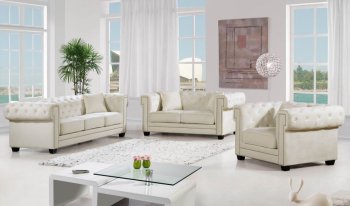 Bowery 614 Sofa in Cream Fabric w/Options by Meridian [MRS-614Cream-Bowery]