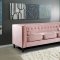 Taylor Sofa 642 in Pink Velvet Fabric by Meridian w/Options