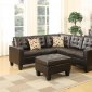 F6935 Sectional Sofa - Espresso Bonded Leather by Boss w/Ottoman