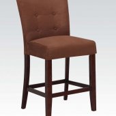 Baldwin Counter Height Chair Set of 2 Chocolate Fabric by Acme