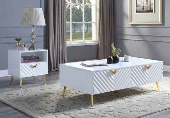 Gaines Coffee & End Tables 3Pc Set LV01139 in White by Acme [AMCT-LV01139 Gaines]