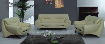 Beige Leather Living Room Set [PKS-S329-A]