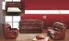 Brown Leather Elegant Living Room Set with Pull-Out Bed