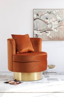 Kendra Accent Chair 576 in Cognac Velvet by Meridian