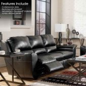 Black Durablend Modern Motion Sofa & Loveseat Set