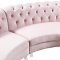 Anabella Sectional Sofa 697 5Pc Pink Velvet Fabric by Meridian