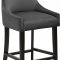 Demi Counter Stool 724 Set of 2 Grey Velvet Fabric by Meridian