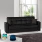 Lego Sofa Bed in Black Bonded Leather by Rain w/Optional Items